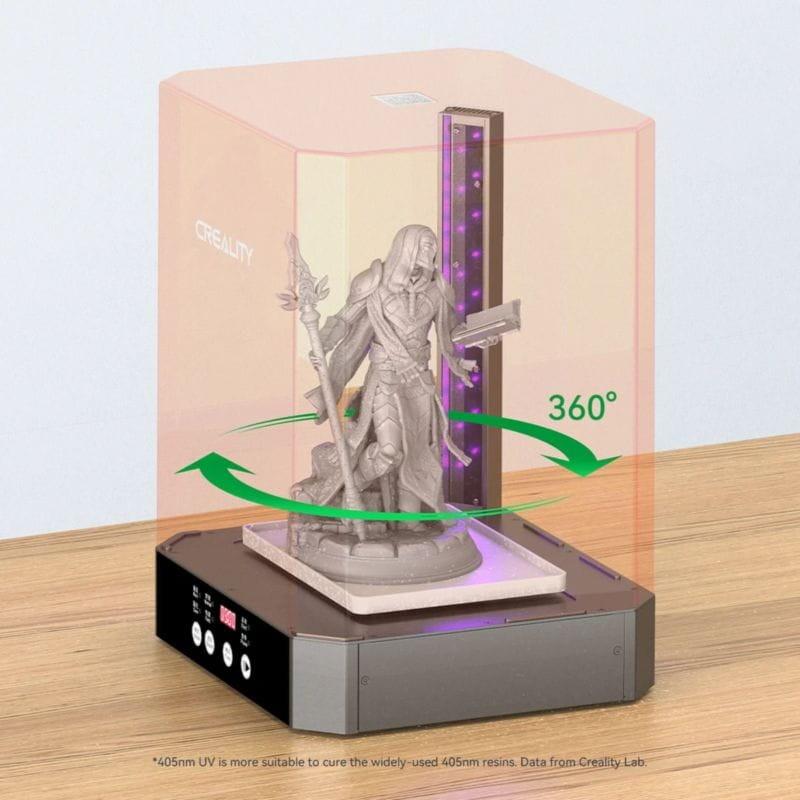 Detalle de la plataforma giratoria de la Estación Lavado y Curado Creality UW-03