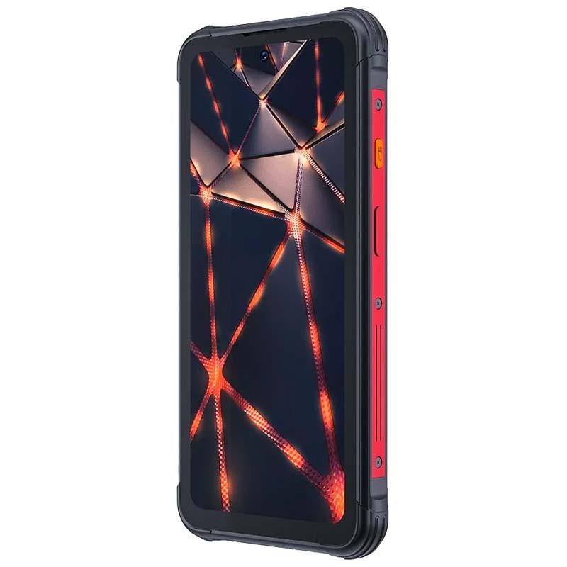 vista frontal e lateral direita do Telemóvel Cubot KingKong 8 6GB/256GB Vermelho