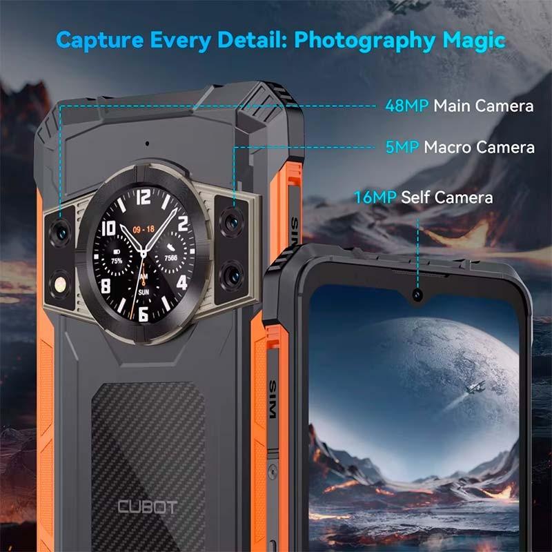 Cubot KingKong Ace 2 6GB/128GB Verde - câmara frontal e traseira