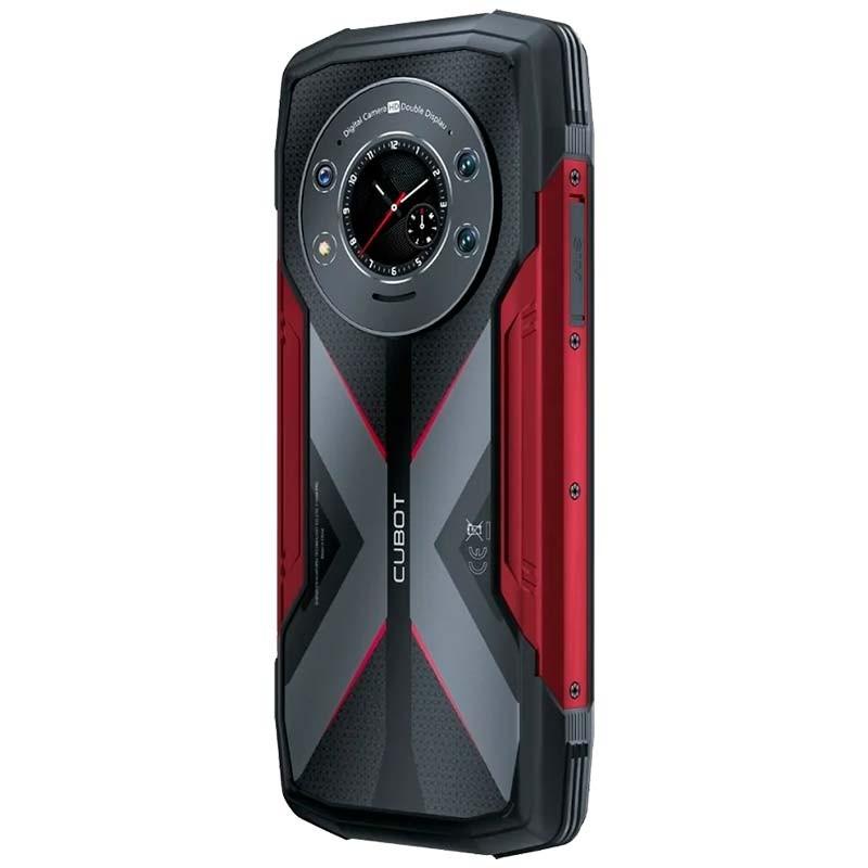 A vista traseira e lateral esquerda do Telemóvel Cubot KingKong Star 12GB/256GB Vermelho