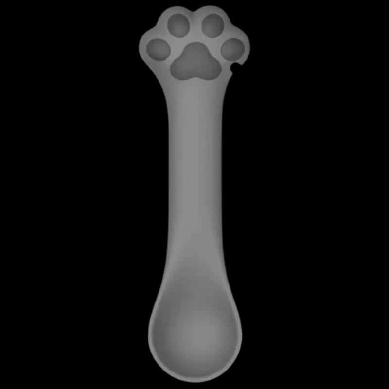 Cuillère ouvre-boîte en silicone Lovely Paw Gris