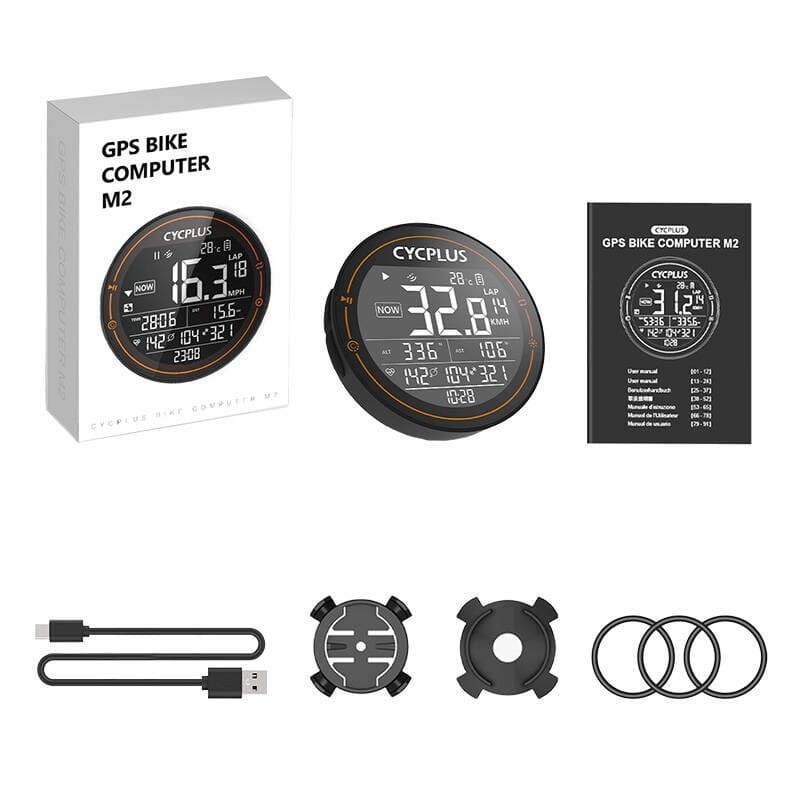 Conteúdo de Cycplus M2 BLE/ANT+ Preto - Ciclocomputador