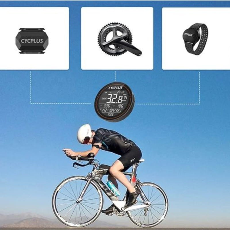Adaptável Cycplus M2 BLE/ANT+ Preto - Ciclocomputador