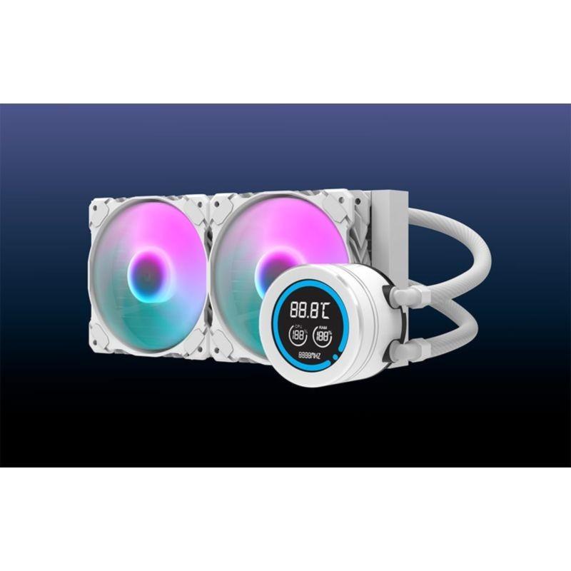 Refrigeración líquida Darkflash DN 240 Blanco con Ventiladores ARGB con PWM y Rodamiento hidráulico