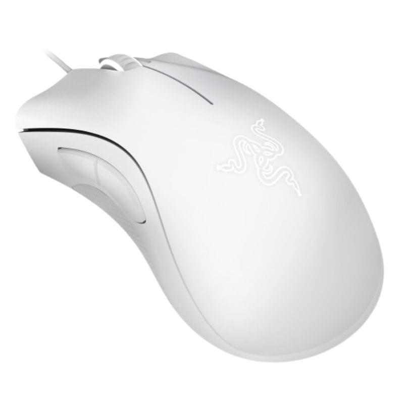 Razer DeathAdder Essential 6400 PPP Blanco - Ratón gaming visto de lado