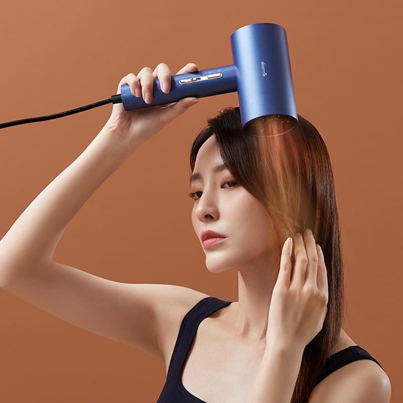 Deerma CF15W - Poignée Ergonomique Bleue pour Sèche-Cheveux