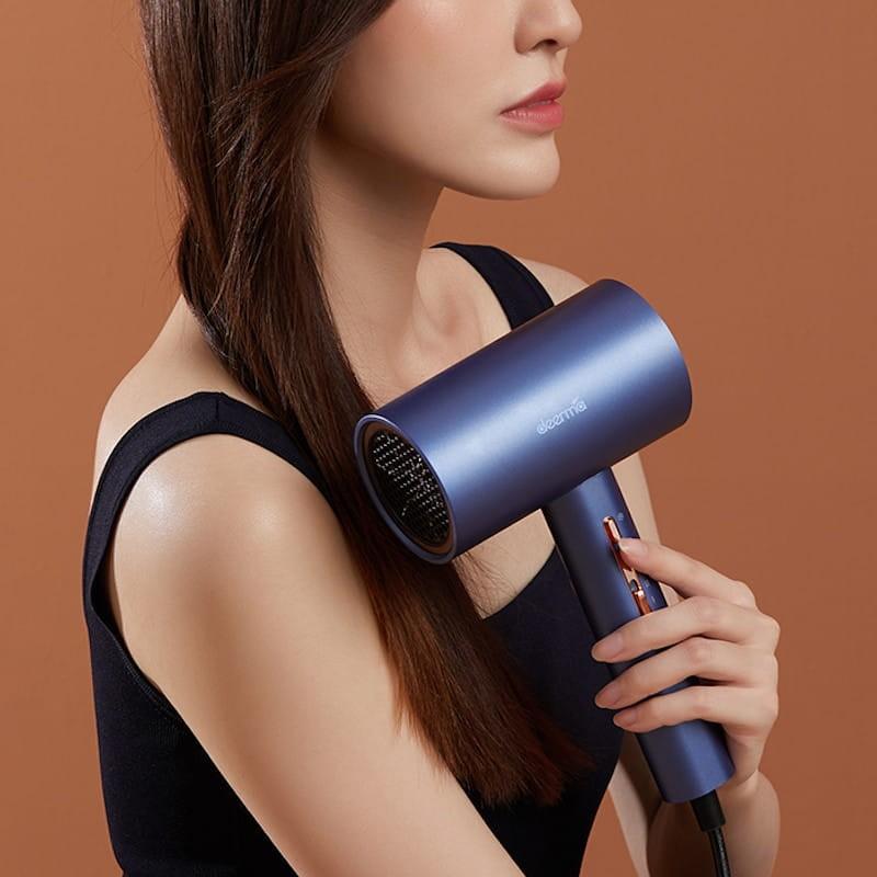 Deerma CF15W - Sèche-cheveux bleu à séchage rapide