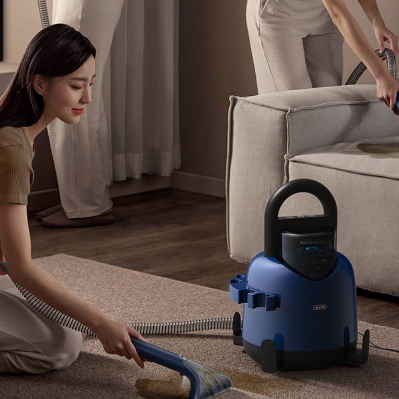 Deerma DEM-BY200 - Aspiradora de alfombra limpiando alfombra
