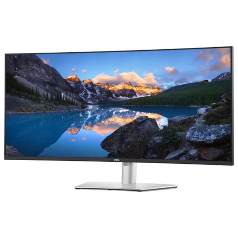 Dell UltraSharp U4021QW 40 5K WUHD IPS UltraWide Curved Silver – Monitor de PC, vista frontal esquerda