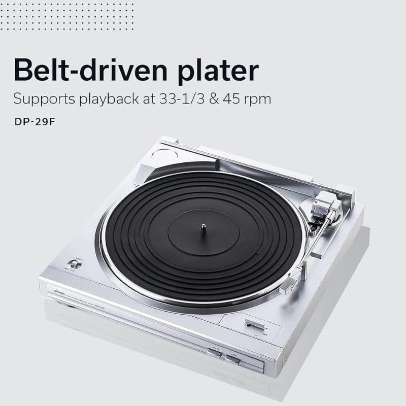 Denon DP 29 F Black - Tipos de discos suportados por gira-discos