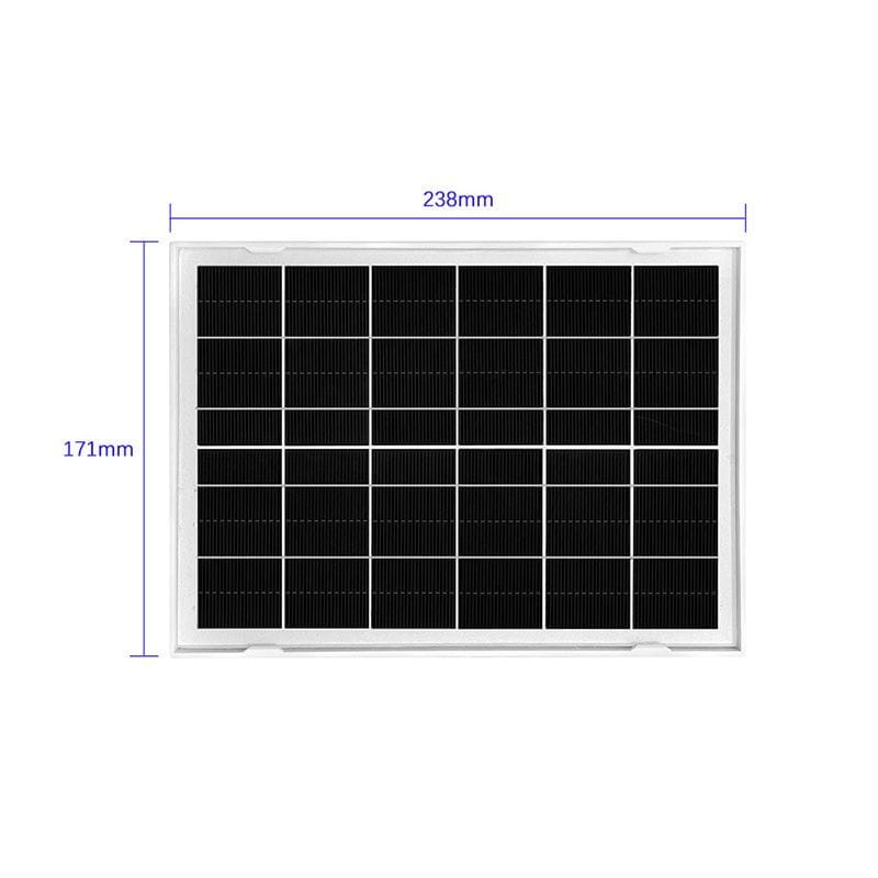 Panel solar negro con marco blanco, 238 x 171 mm, compatible con cámara Sricam DH005 4MP Wifi IP66, Clase A reacondicionado