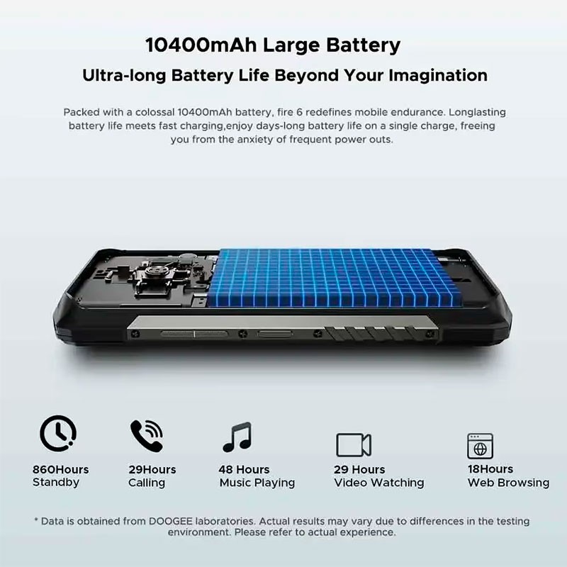 Doogee Fire 6 6GB/256GB Negro - batería de 10400 mAh