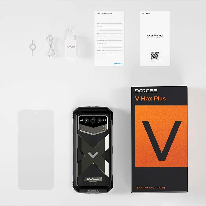 contenido del embalaje del Teléfono móvil Doogee V Max Plus 16GB/512GB Gris