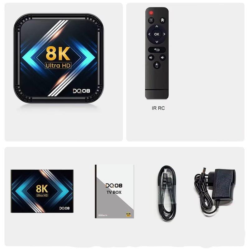 Contenido de DQ08 8K RK3528 4GB/32GB Wifi Dual Android 13 Negro - Android TV