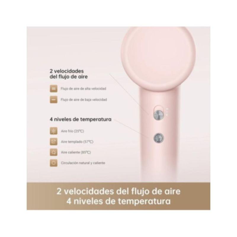 Sèche-cheveux Dreame Hair Gleam Rose avec 2 vitesses et 4 niveaux de température