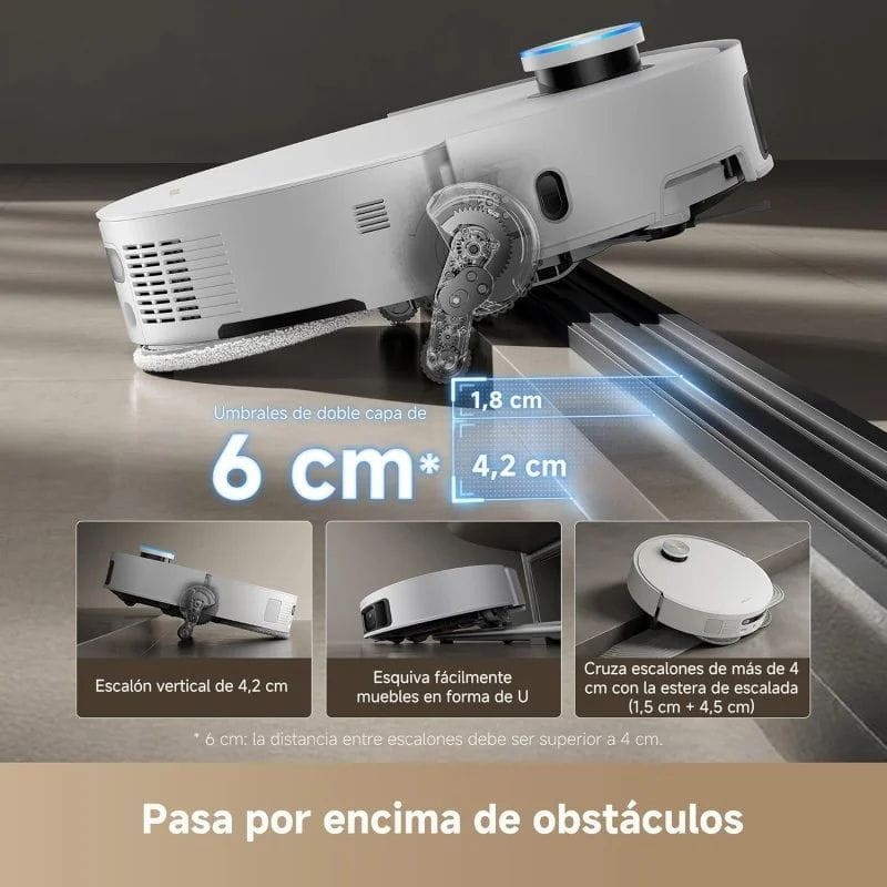 Dreame X50 Ultra Complete Blanco - Robot Aspirador sube 6 cm