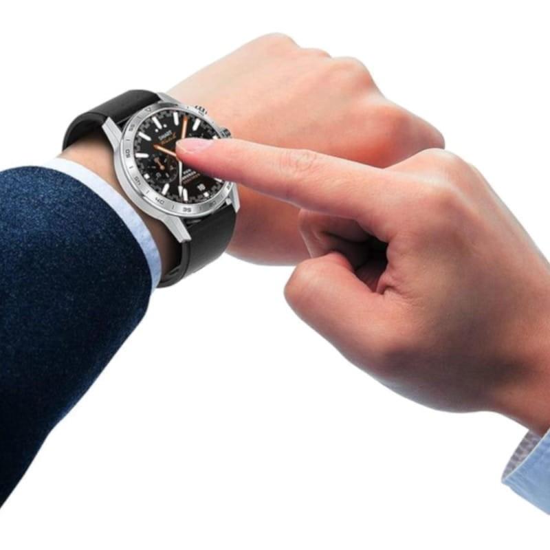 Control táctil de DT NO.1 DT70 Correa Cuero Negro - Reloj inteligente