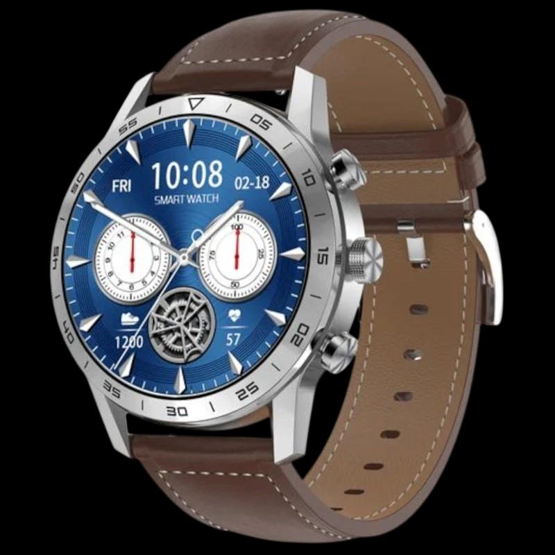DT NO.1 DT70 Bracelete em pele Prata - Relógio inteligente