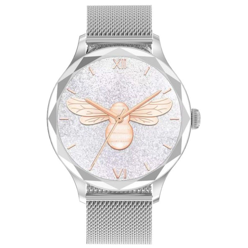 Frontale de DT NO.1 DT Diamond Argent avec bracelet métallique - Montre intelligente