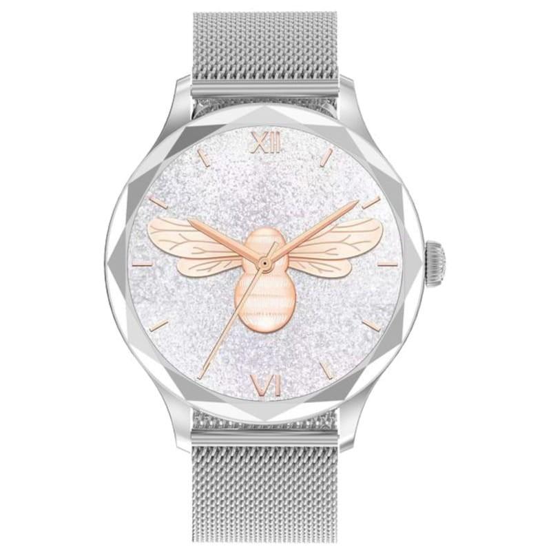 Frontale de DT NO.1 DT Diamond Argent avec bracelet métallique - Montre intelligente