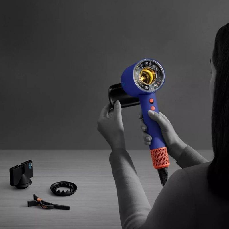 Dyson Supersonic Nural 1600 W Azul, Laranja - Secador de cabelo de imagem real com acessórios