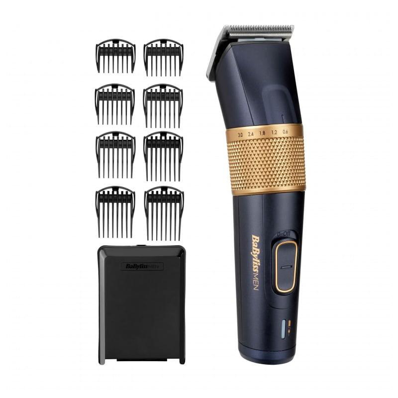 BaByliss Lithium Power E986E Carbon Titanium Blue / Gold - Tondeuses à cheveux sans fil avec peignes