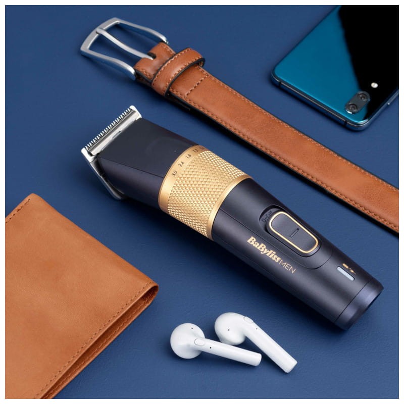 BaByliss Lithium Power E986E Carbon Titanium Blue / Gold - Tondeuse sans fil image réelle