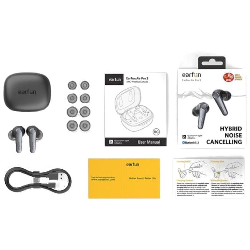 Earfun Air Pro 3 ANC Negro - Auriculares Bluetooth - Contenido