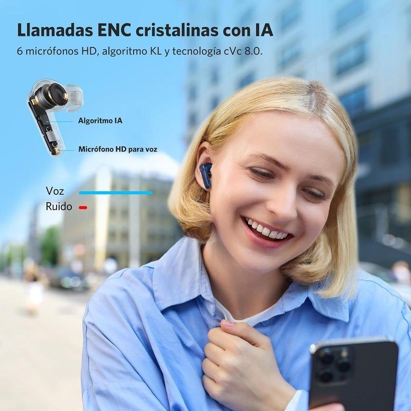 Contrôle tactile de Earfun Air Pro 4 ANC QuietSmart 3.0 Bleu - Casque Bluetooth