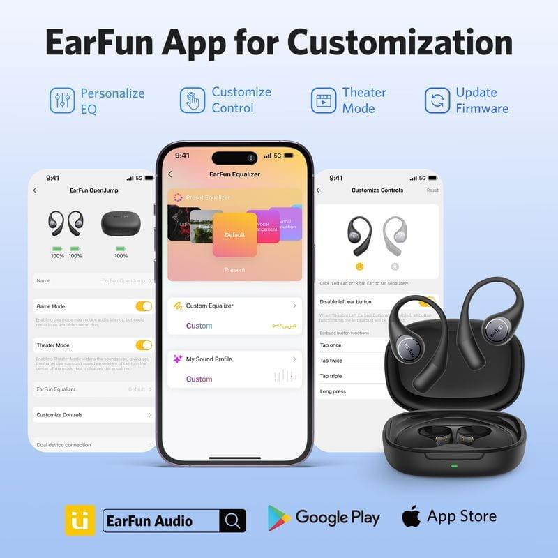 APP de Earfun OpenJump TWS Noir - Casque d'écoute Bluetooth
