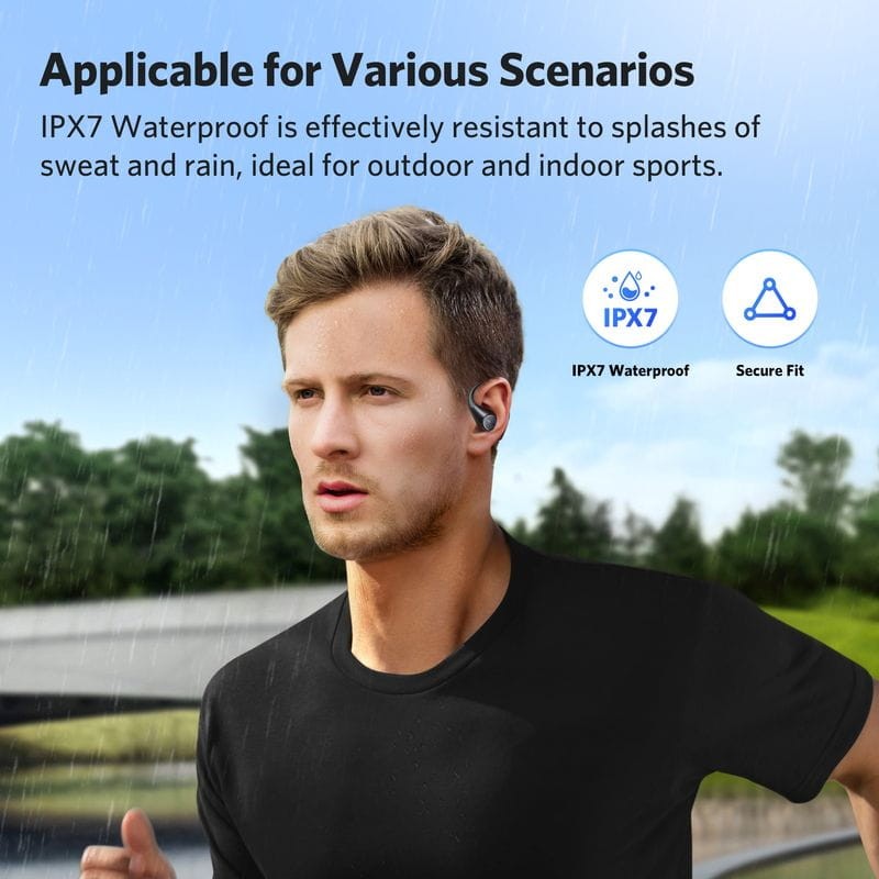 Étanche de Earfun OpenJump TWS Noir - Casque d'écoute Bluetooth