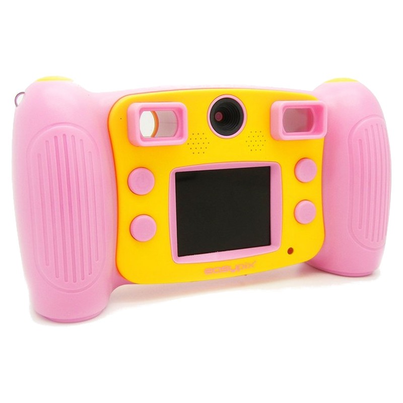Easypix KiddyPix Mystery Rosa - Cámara para Niños - Color rosa, pantalla, 4 botones, mirando hacia la derecha