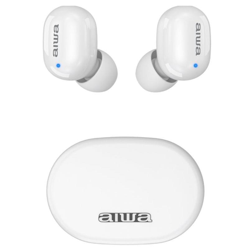 Aiwa EBTW-150 TWS White - Oreillette Bluetooth hors de l'étui de chargement 