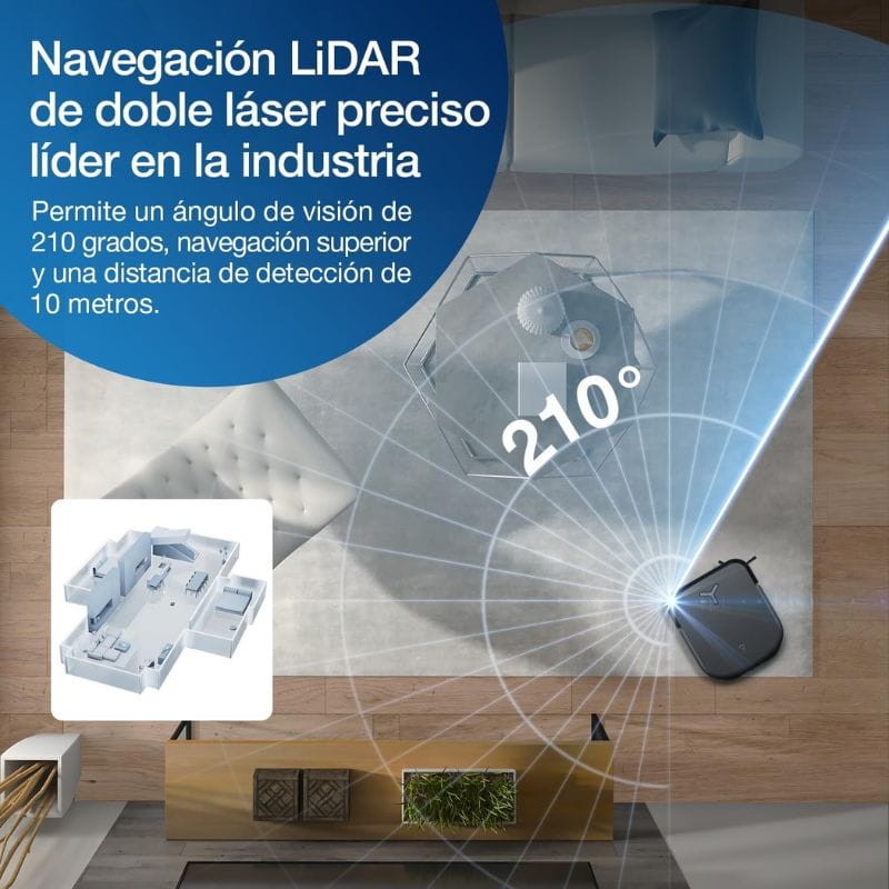 Ecovacs Deebot X2 OMNI 0,42 L Negro - Robot aspirador navegación laser