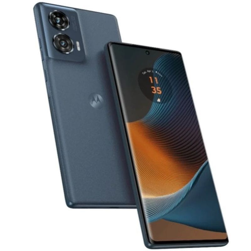 Motorola Edge 50 Fusion 5G 12GB/256GB Forest Blue - Vista frontal e traseira do telemóvel
