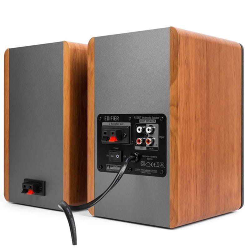 Traseira de Edifier R1280T 21W Madeira - Colunas 2.0