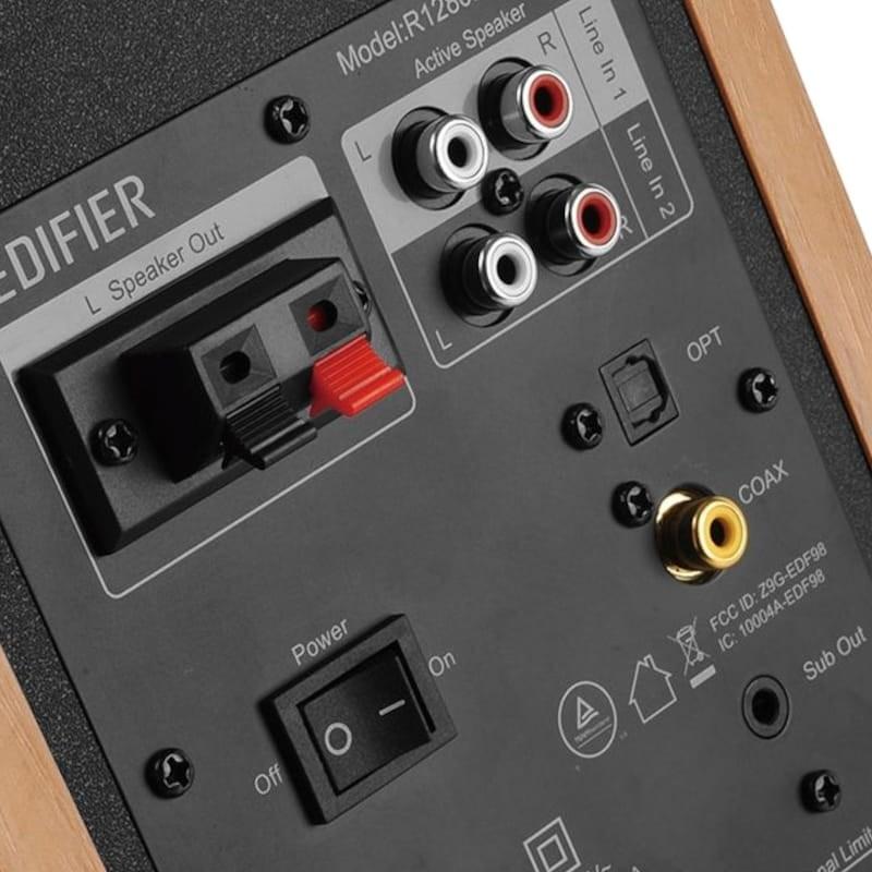 Edifier R1280DBs 42W Bluetooth Preto, Madeira - Sistema de colunas ativas Ligações traseiras