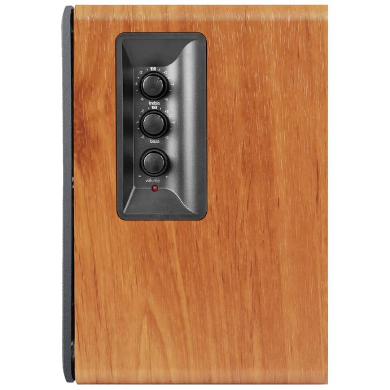 Edifier R1280Ts 42W Gris, Madera - Sistema de altavoces activos Vista lateral con controles manuales
