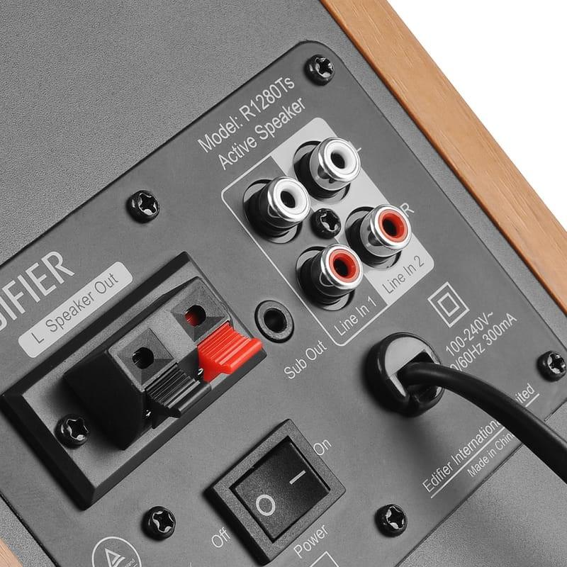 Edifier R1280Ts 42W Gris, Madera - Sistema de altavoces activos Conexiones