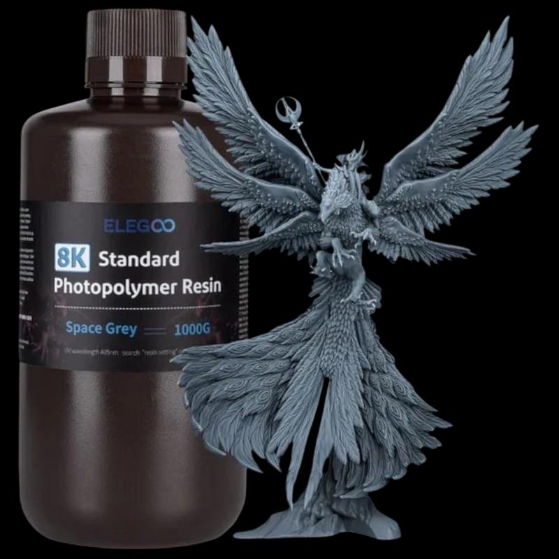 ELEGOO 8K Resina Estándar Color Gris Para Impresoras 3D de Resina LCD - 1KG