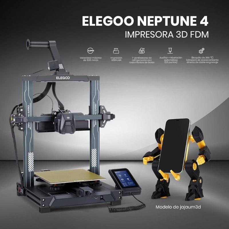 ELEGOO Neptune 4 Black 3D Printer - Imprimante FDM à image réelle