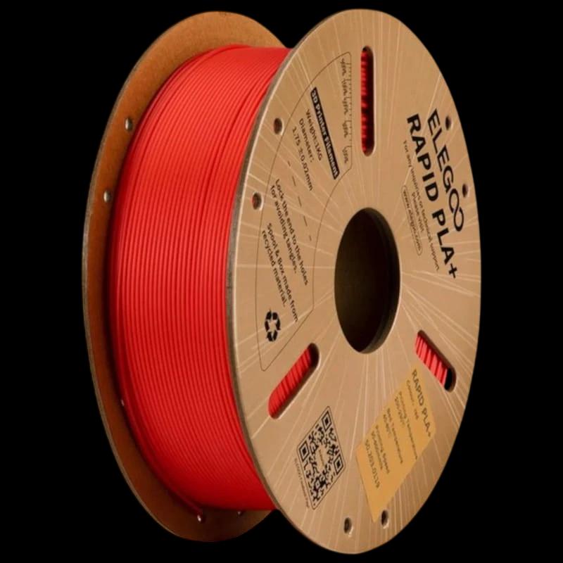 Filamento ELEGOO Rapid PLA + (PLUS) - 1,75mm - Impressão a alta velocidade até 600mm/s - Bobine de 1kg Cor Vermelho - Compatível com impressoras 3D FDM