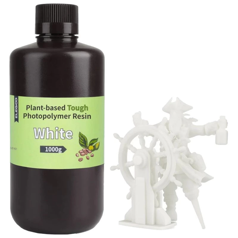 Elegoo Plant Based Résine Couleur Blanc pour imprimantes 3D à base de résine LCD - 1KG