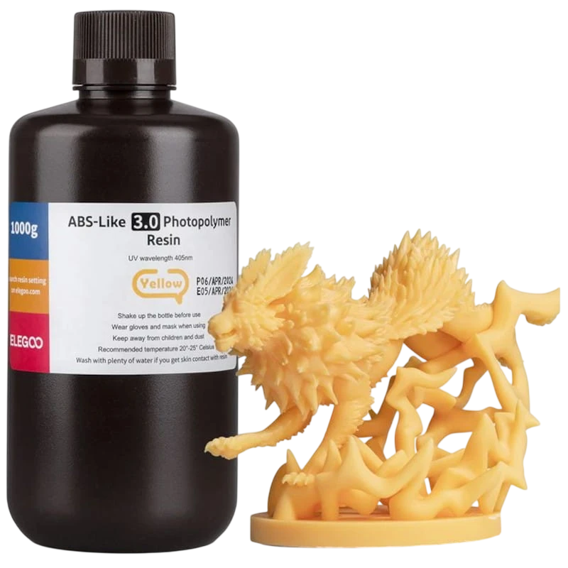 ELEGOO Résine ABS V3.0 Jaune Pour Imprimantes 3D Résine LCD - 1KG