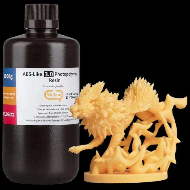 ELEGOO Résine ABS V3.0 Jaune Pour Imprimantes 3D Résine LCD - 1KG
