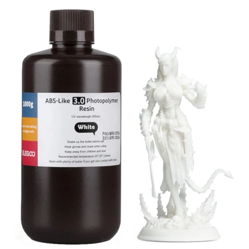 ELEGOO Résine ABS V3.0 Blanc Pour Imprimantes 3D Résine LCD - 1KG