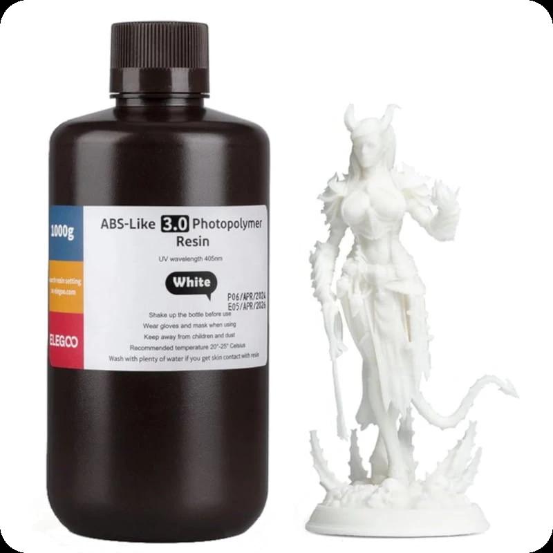 ELEGOO Resina ABS V3.0 Branco para Impressoras 3D de Resina LCD - 1KG
