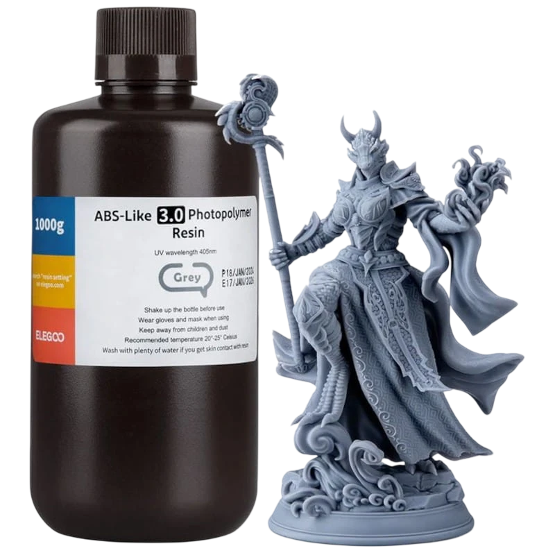 ELEGOO Résine ABS V3.0 Gris Pour Imprimantes 3D Résine LCD - 1KG