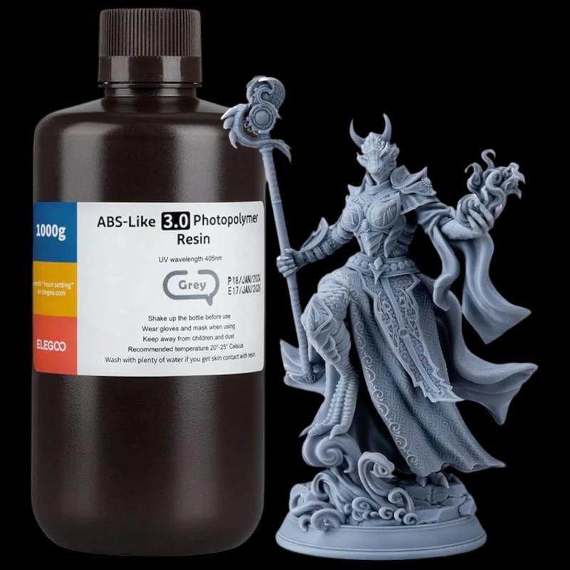 ELEGOO Resina ABS V3.0 Cinzento para Impressoras 3D de Resina LCD - 1KG