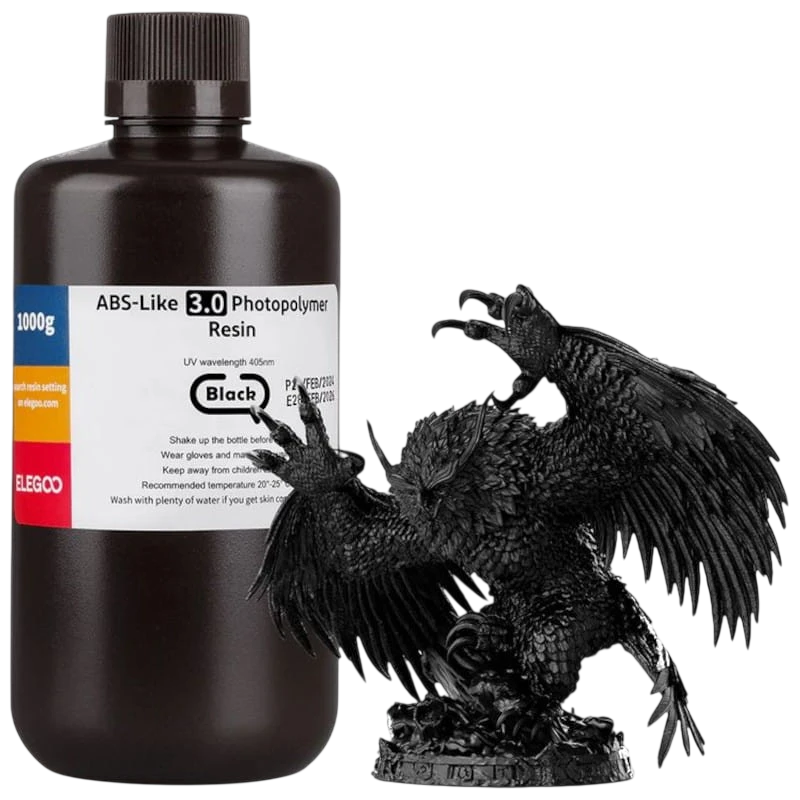 ELEGOO Résine ABS V3.0 Noire Pour Imprimantes 3D Résine LCD - 1KG